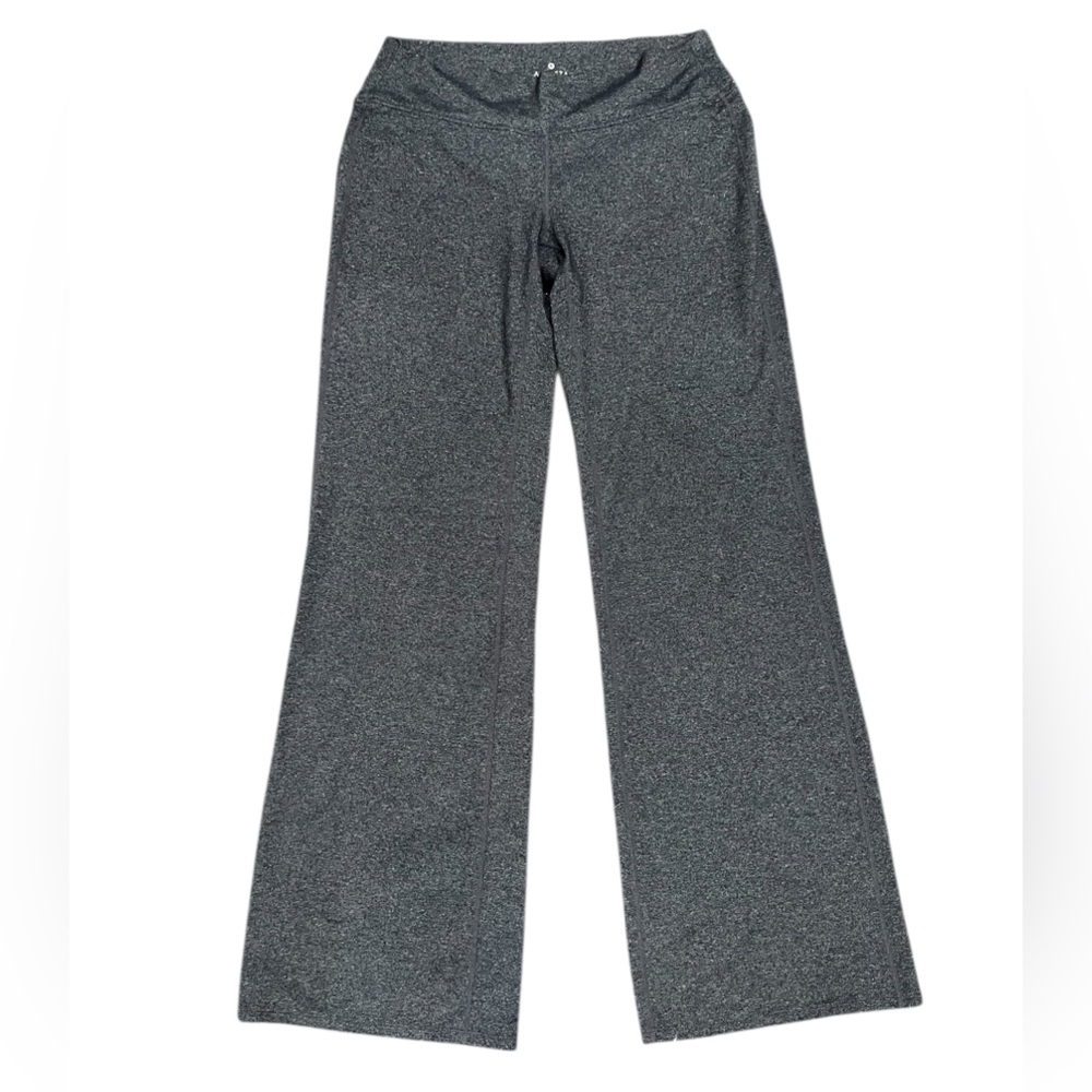 Athleta Fusion Flare Wide Leg Heather Gray Yoga Pants Size Medium